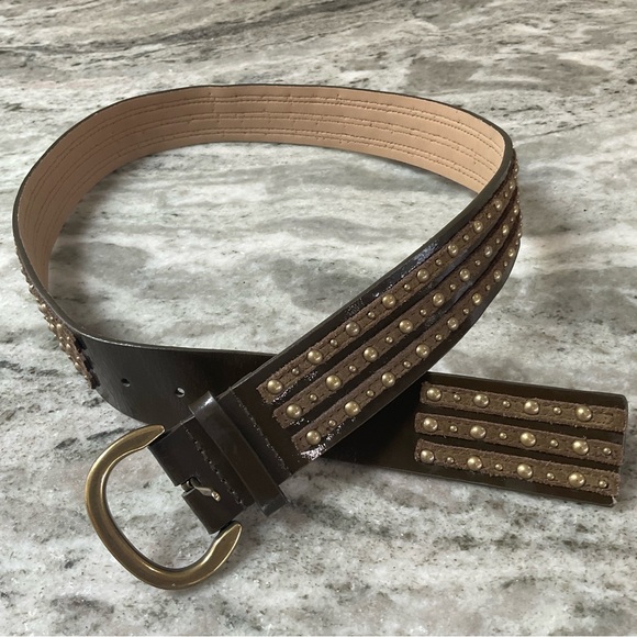 Nine West genuine leather studded belt size medium - Picture 6 of 6